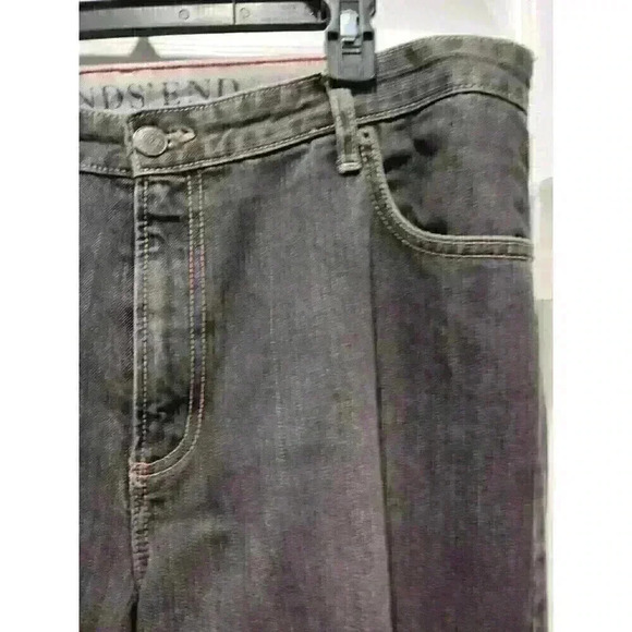 EXC Lands' End Black Traditional Fit Tapered Leg Denim Jeans Men's Size 37x32 - Picture 5 of 11
